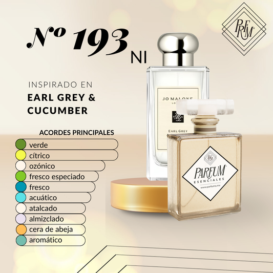 193NI- inspirado en Earl Grey & Cucumber  UNISEX